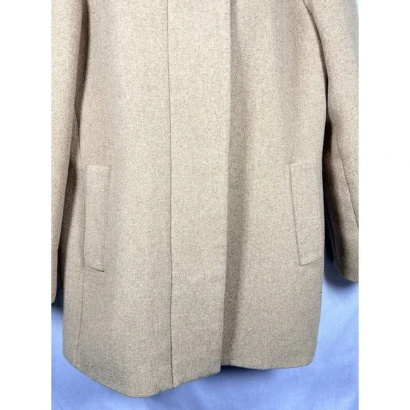 J.Crew Mercantile City Wool Blend Coat Size 8 Camel Tan Funnel Collar - Picture 3 of 13